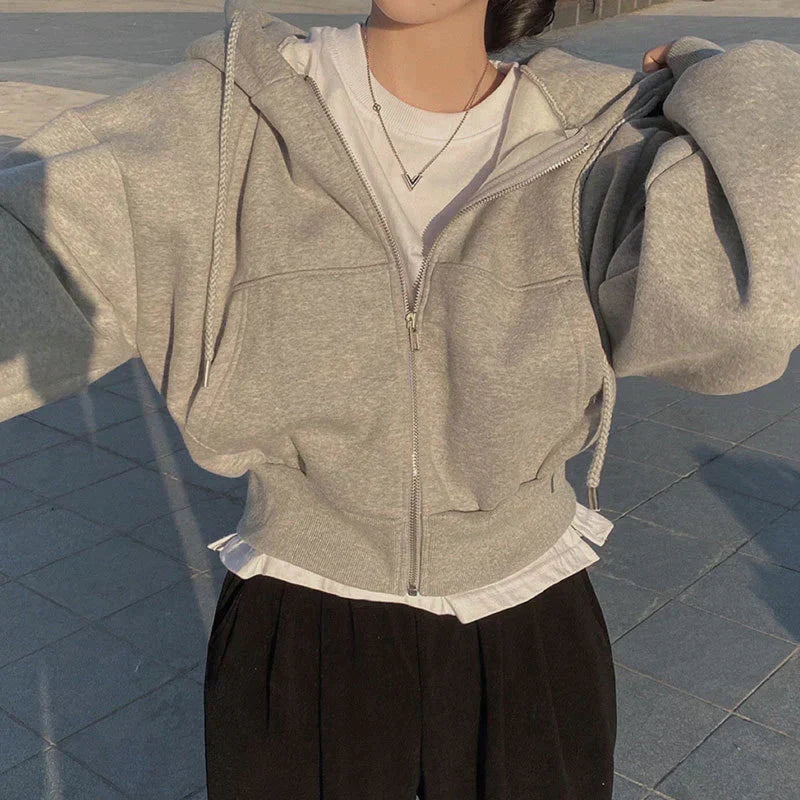 Norie | Women’s Zippered Wide Sweatshirt