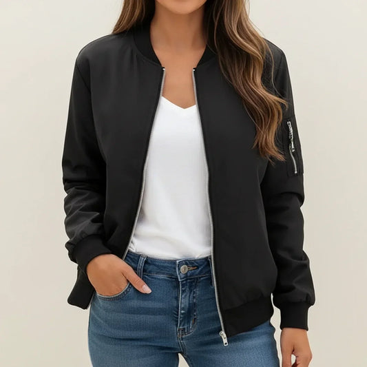 Zelvra | Women’s Zip-Up Bomber Jacket