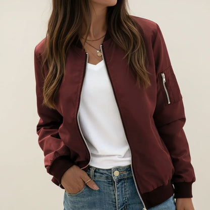 Zelvra | Women’s Zip-Up Bomber Jacket