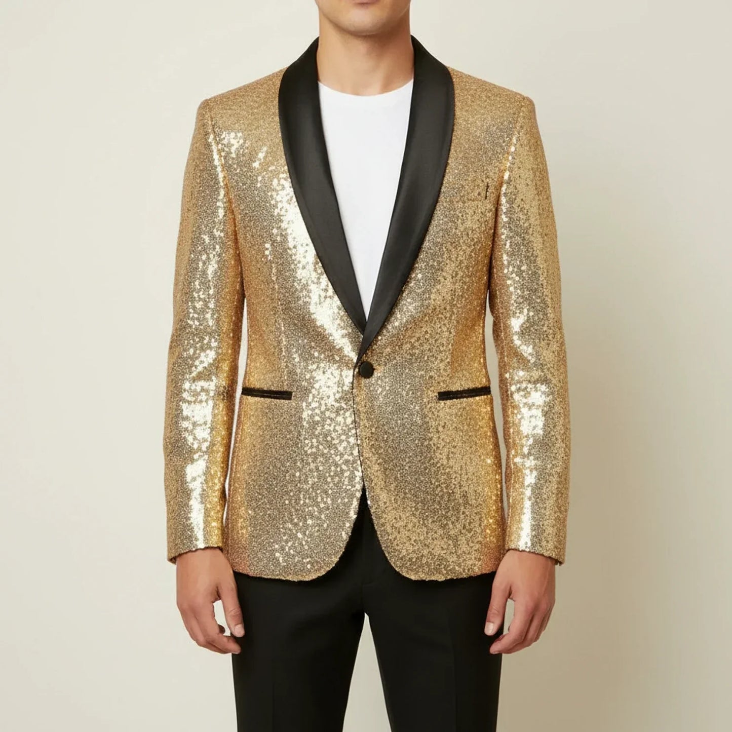 Zolly | Men’s Slim Fit Sequin Shawl Lapel Blazer