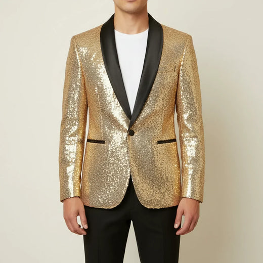 Zolly | Men’s Slim Fit Sequin Shawl Lapel Blazer