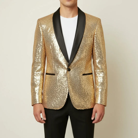 Zolly | Men’s Slim Fit Sequin Shawl Lapel Blazer