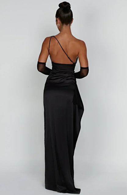 Liliana | Women’s One Shoulder Satin Maxi Dress