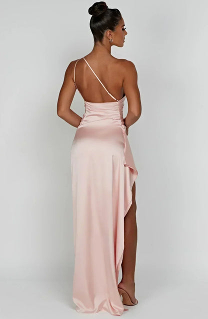 Liliana | Women’s One Shoulder Satin Maxi Dress