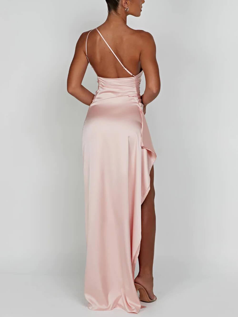 Serra | Women’s One Shoulder Satin Maxi Dress