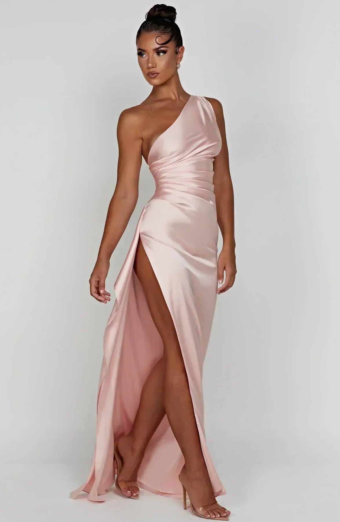 Liliana | Women’s One Shoulder Satin Maxi Dress