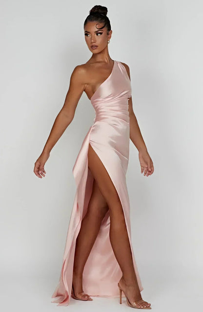 Liliana | Women’s One Shoulder Satin Maxi Dress