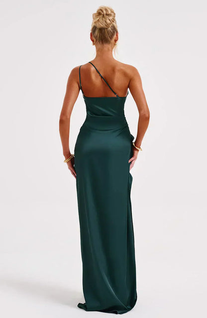 Liliana | Women’s One Shoulder Satin Maxi Dress