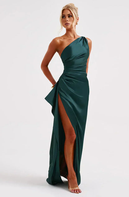Liliana | Women’s One Shoulder Satin Maxi Dress