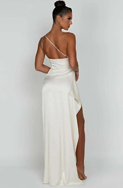 Liliana | Women’s One Shoulder Satin Maxi Dress