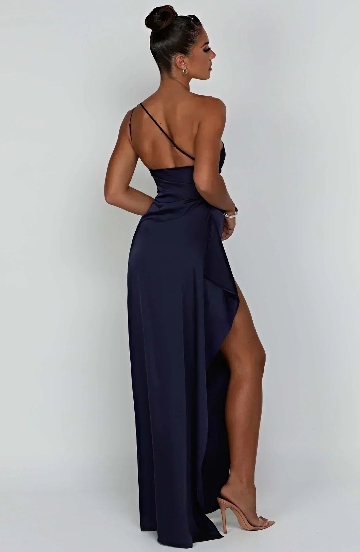 Liliana | Women’s One Shoulder Satin Maxi Dress