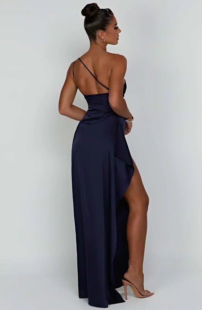 Liliana | Women’s One Shoulder Satin Maxi Dress