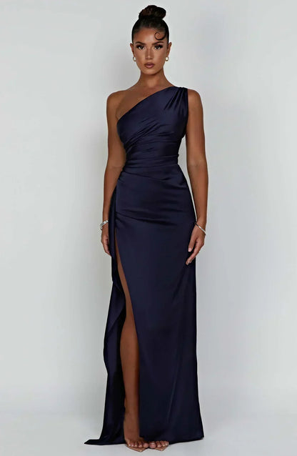 Liliana | Women’s One Shoulder Satin Maxi Dress