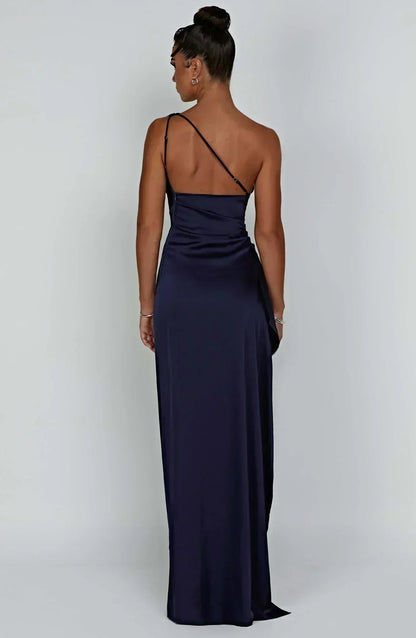 Liliana | Women’s One Shoulder Satin Maxi Dress