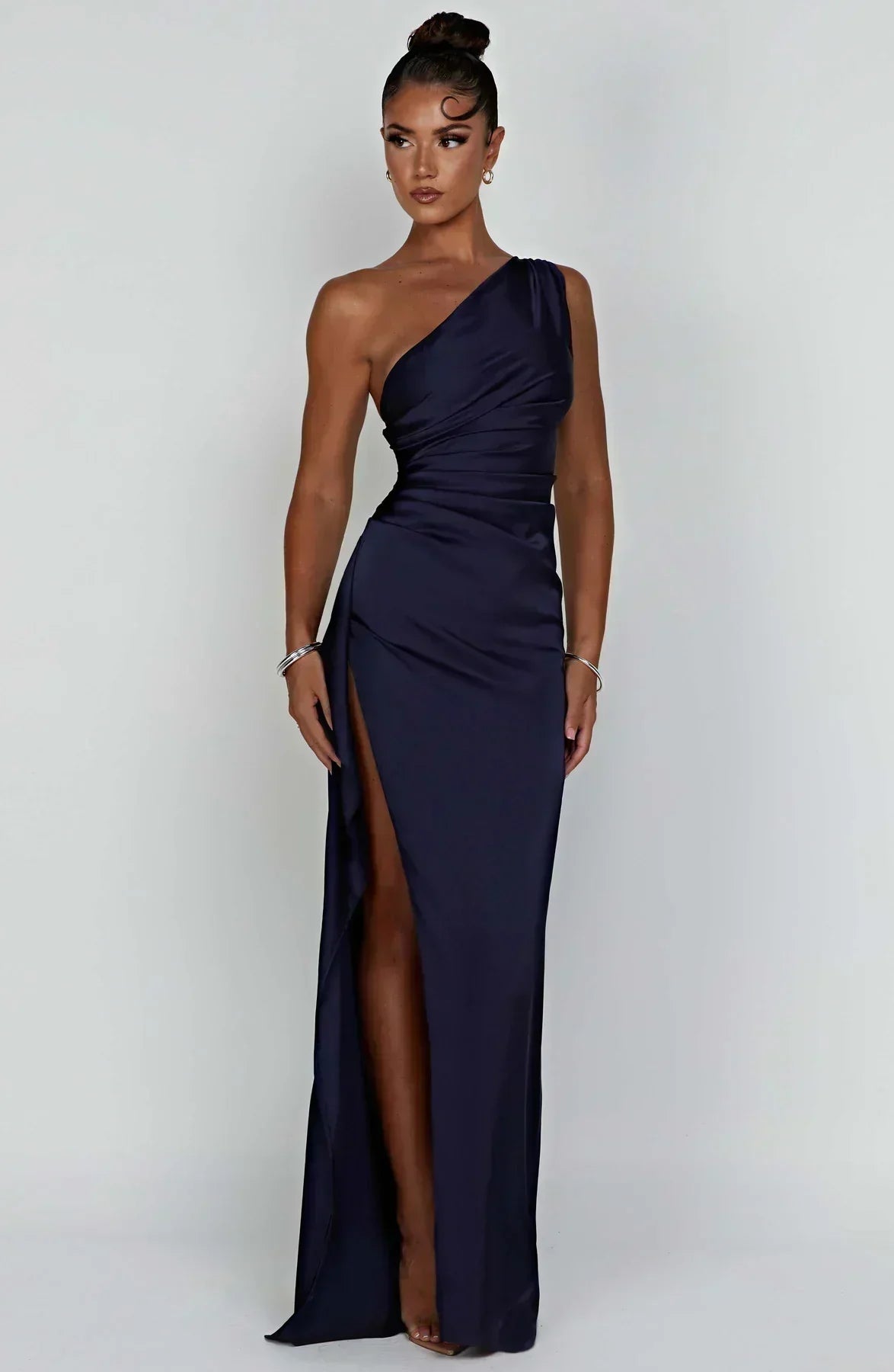 Liliana | Women’s One Shoulder Satin Maxi Dress