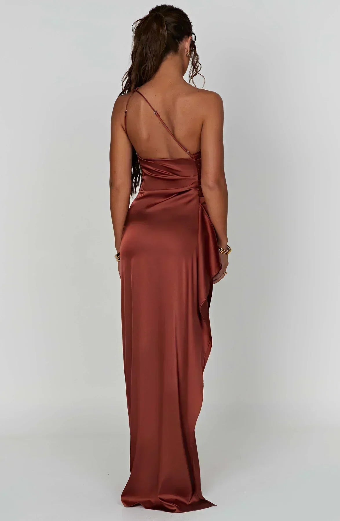 Liliana | Women’s One Shoulder Satin Maxi Dress