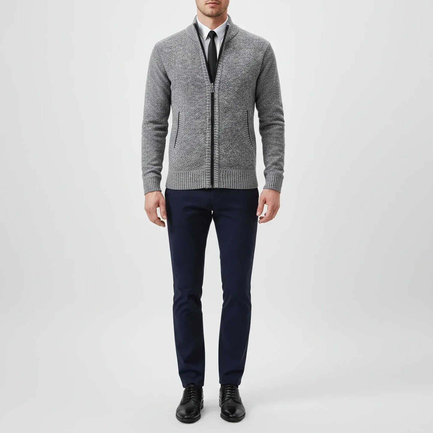 Calvren | Men’s Zip-Up Stand Collar Sweater