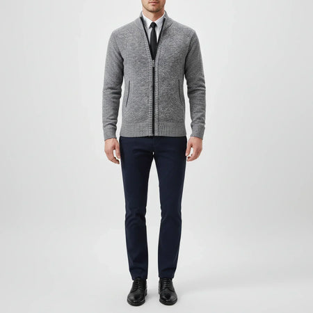 Calvren | Men’s Zip-Up Stand Collar Sweater