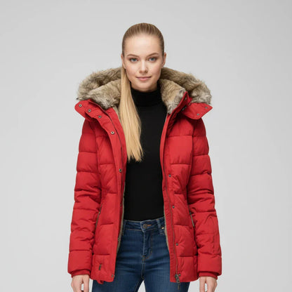 Jessa | Women’s Quilted Faux Fur Hood Puffer Jacket