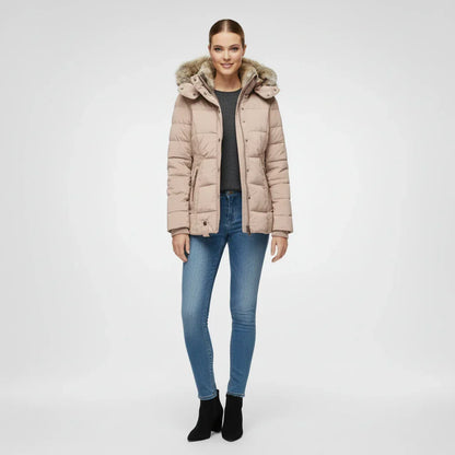 Jessa | Women’s Quilted Faux Fur Hood Puffer Jacket
