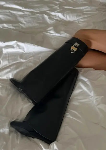 Marley | Women’s Sculptural Knee High Wedge Boots