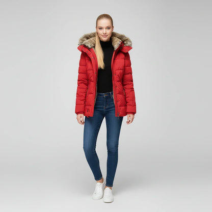 Jessa | Women’s Quilted Faux Fur Hood Puffer Jacket