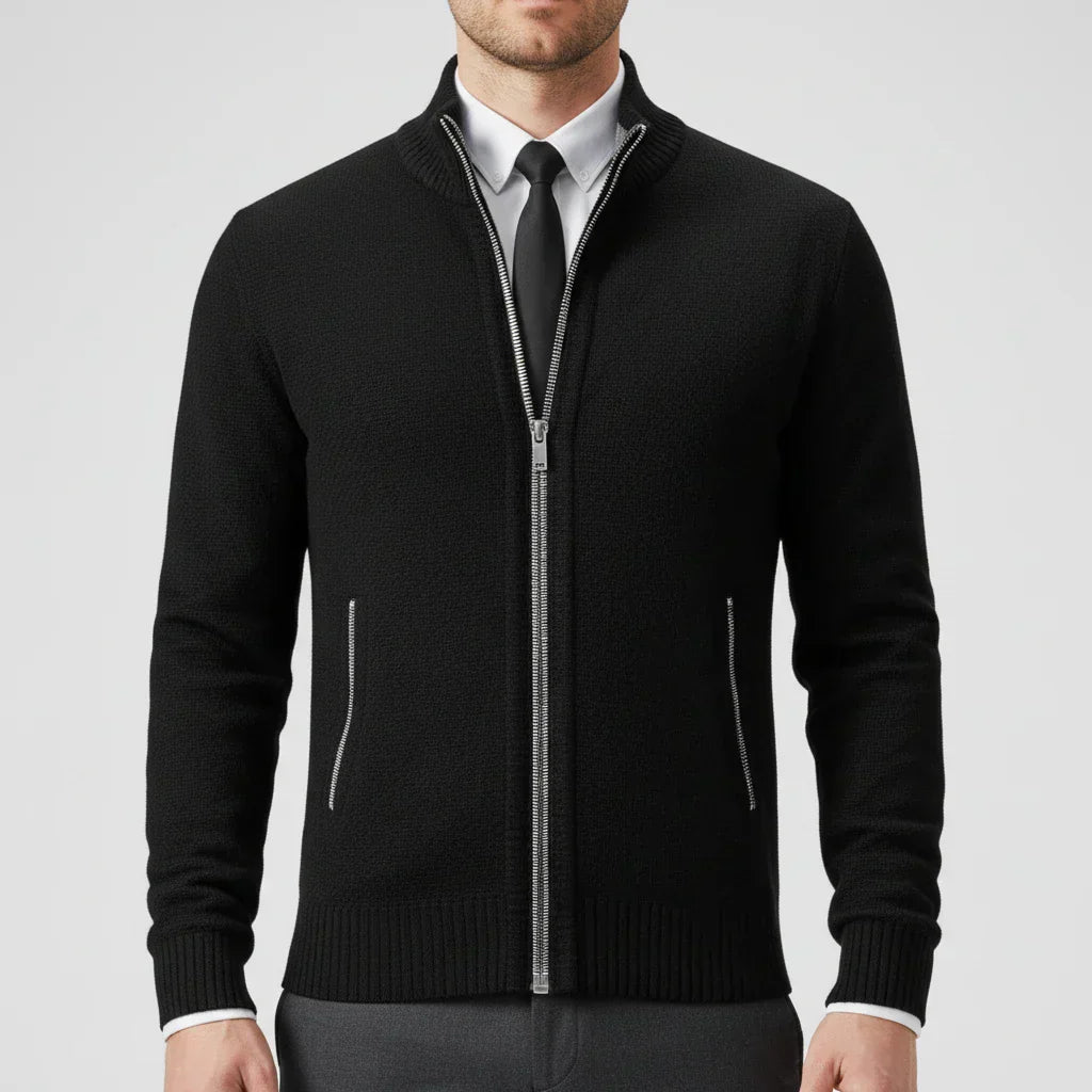 Calvren | Men’s Zip-Up Stand Collar Sweater