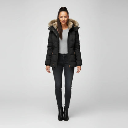 Jessa | Women’s Quilted Faux Fur Hood Puffer Jacket