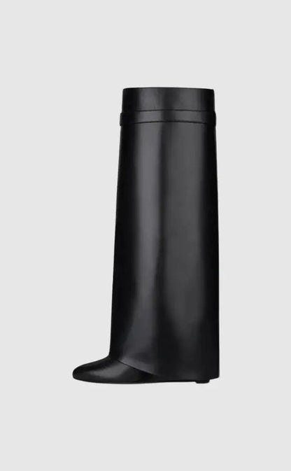 Marley | Women’s Sculptural Knee High Wedge Boots