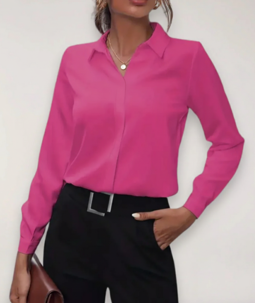 Victa | Women’s Tailored Button Blouse with Classic Collar