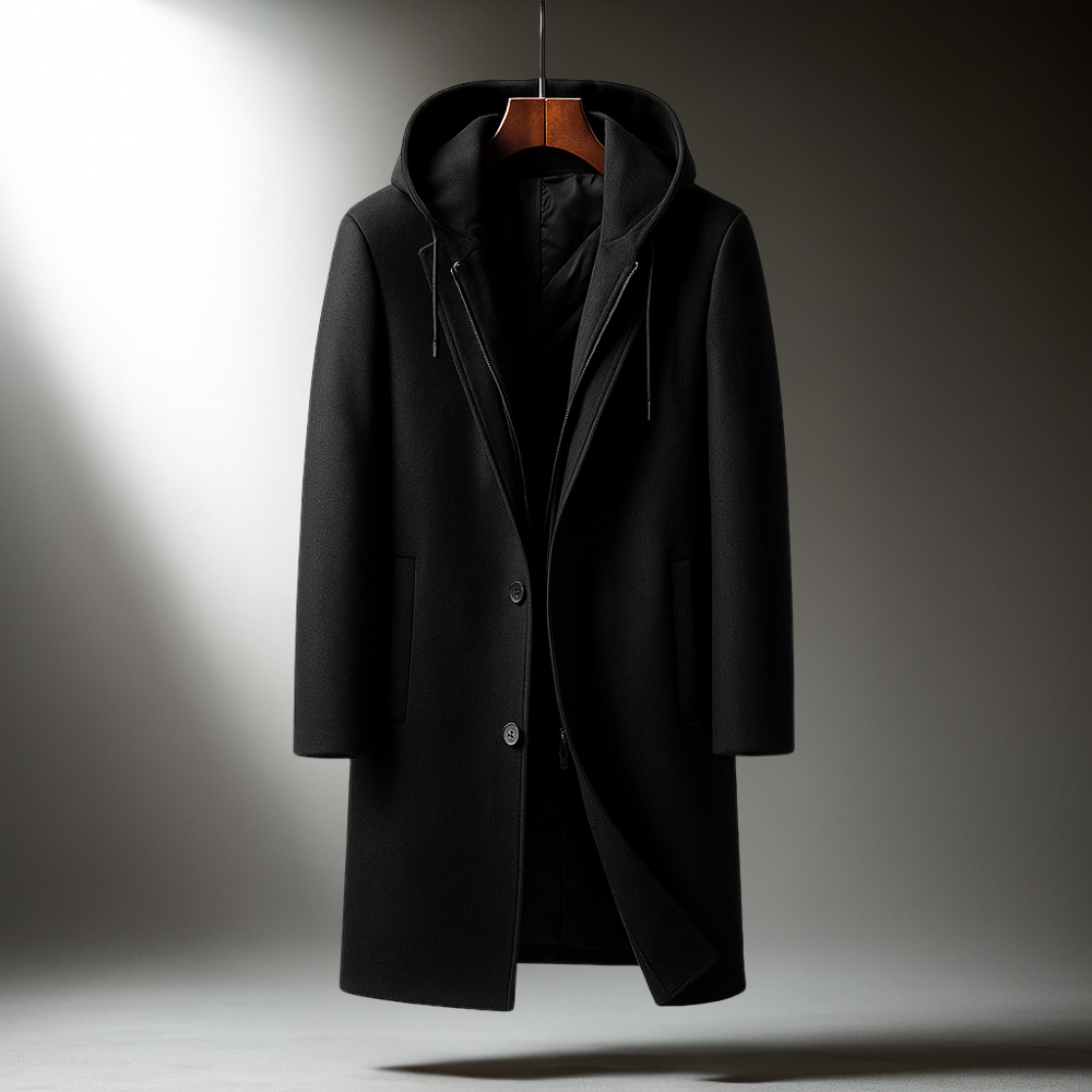 Gaspar | Men’s Hooded Wool-Blend Overcoat