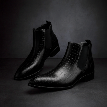 Taryne | Men’s Snakeskin Textured Chelsea Boots