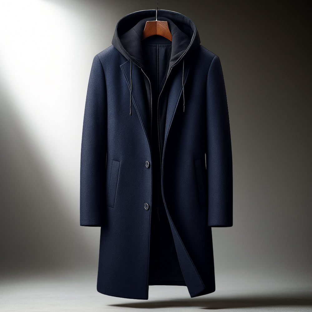 Gaspar | Men’s Hooded Wool-Blend Overcoat