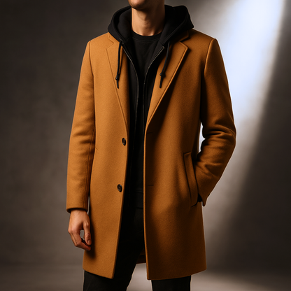 Gaspar | Men’s Hooded Wool-Blend Overcoat