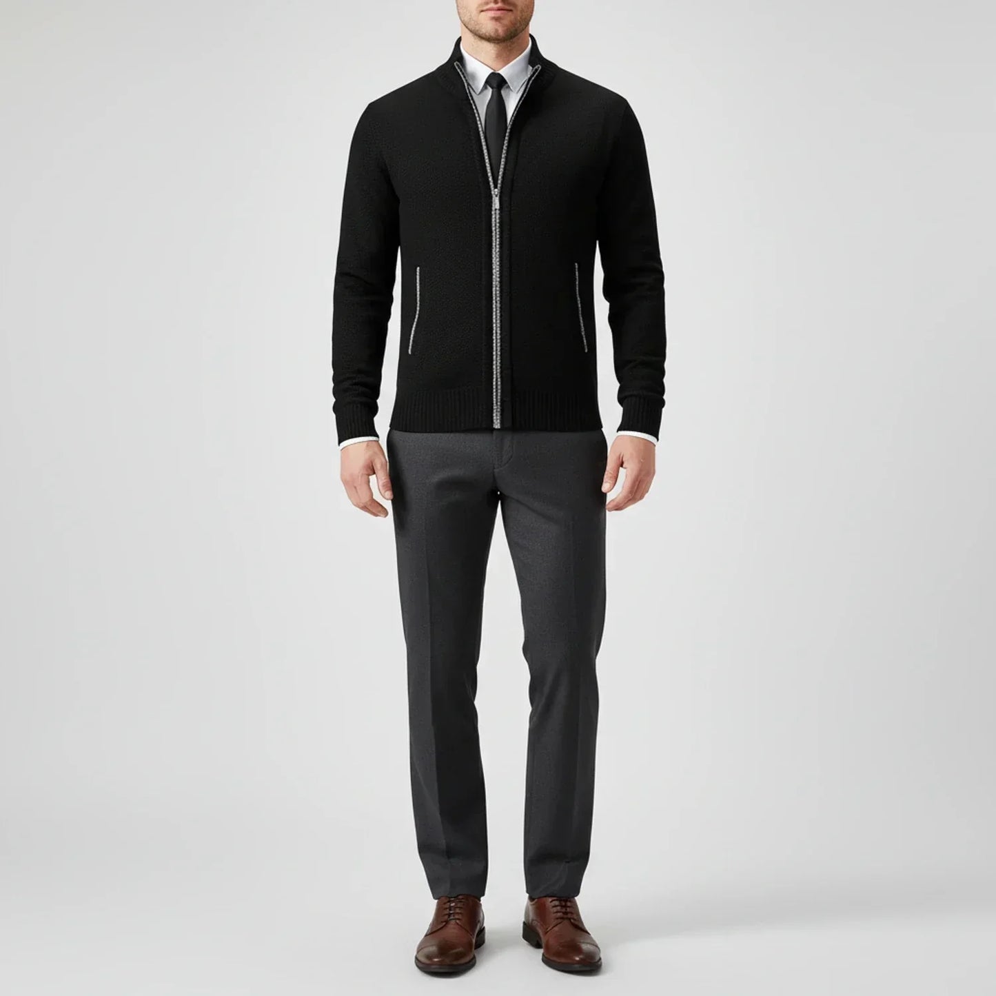 Calvren | Men’s Zip-Up Stand Collar Sweater