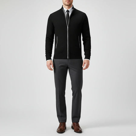 Calvren | Men’s Zip-Up Stand Collar Sweater