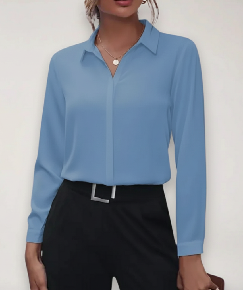 Victa | Women’s Tailored Button Blouse with Classic Collar