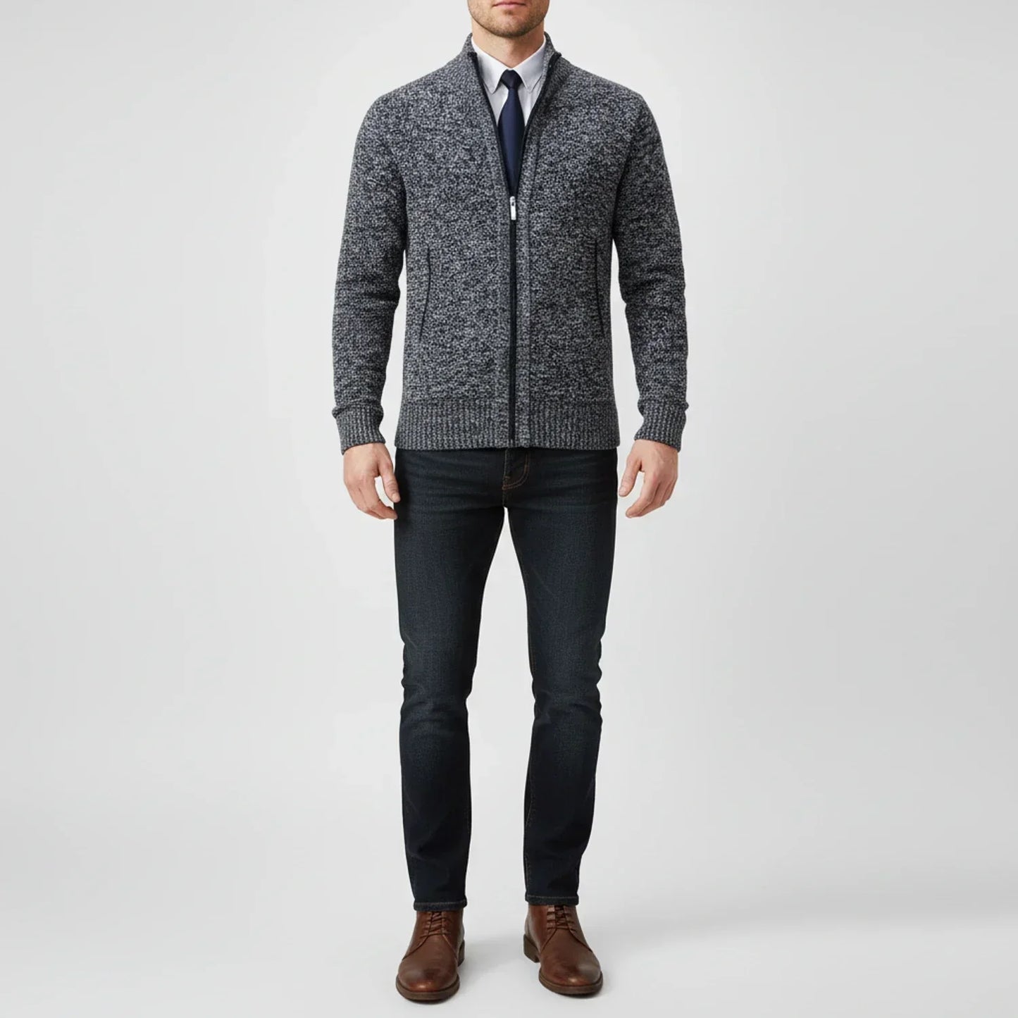Calvren | Men’s Zip-Up Stand Collar Sweater