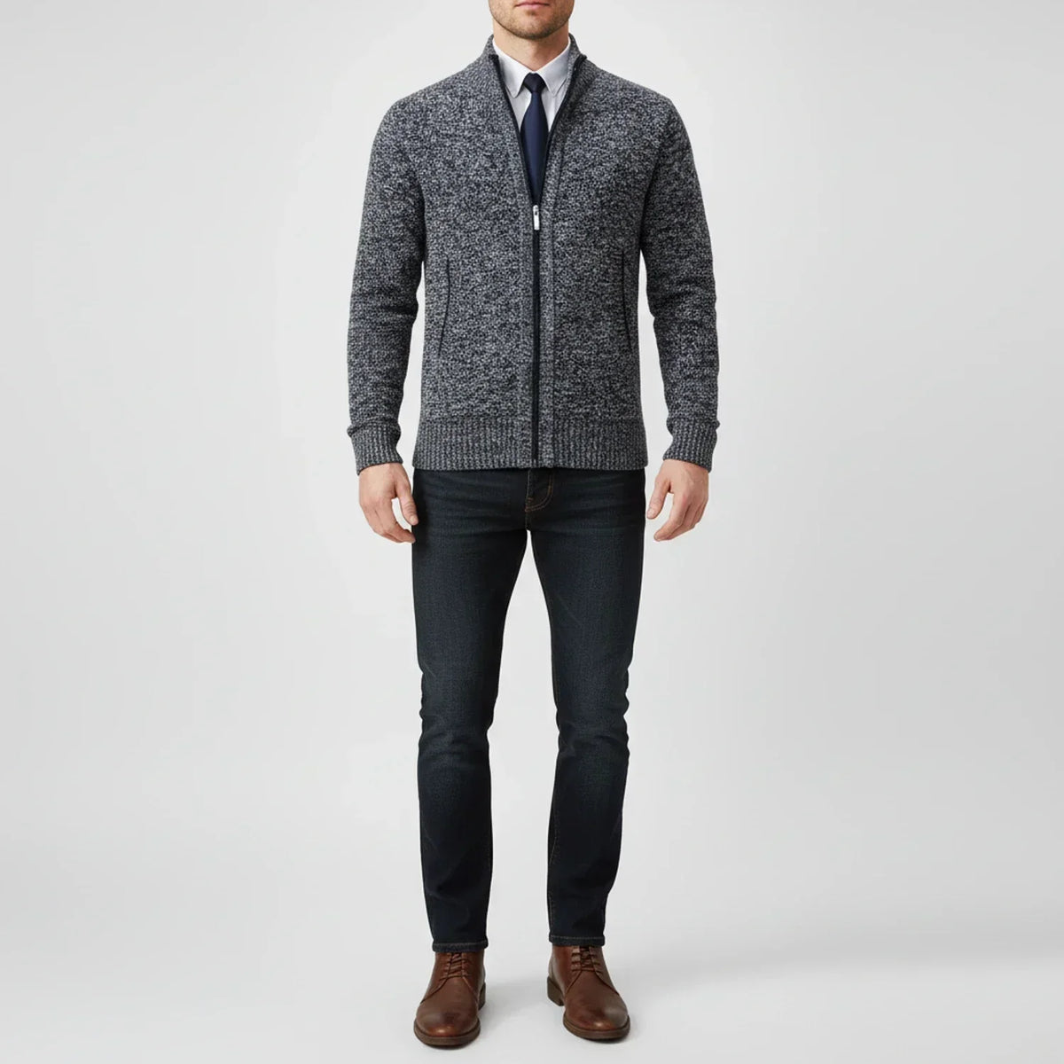 Calvren | Men’s Zip-Up Stand Collar Sweater