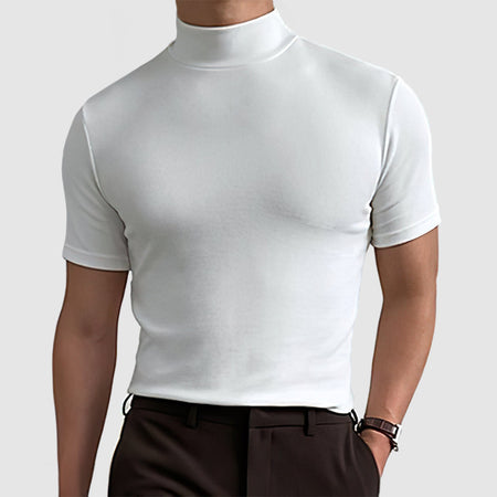 Caviron | Men’s Mock Neck Short Sleeve Fitted Shirt