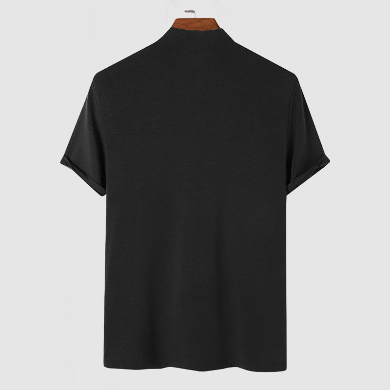Caviron | Men’s Mock Neck Short Sleeve Fitted Shirt