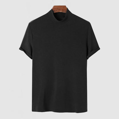 Caviron | Men’s Mock Neck Short Sleeve Fitted Shirt