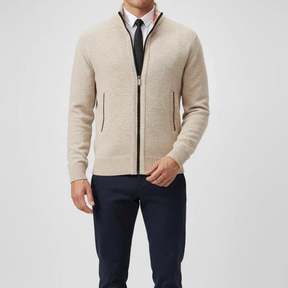 Calvren | Men’s Zip-Up Stand Collar Sweater