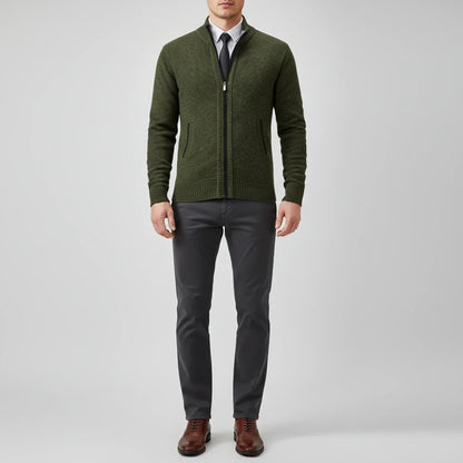 Calvren | Men’s Zip-Up Stand Collar Sweater
