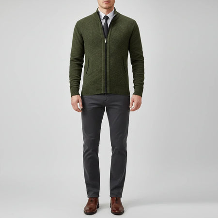 Calvren | Men’s Zip-Up Stand Collar Sweater