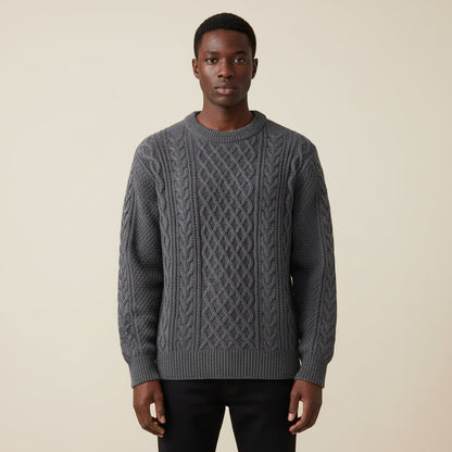 Arvont | Men’s Cable Knit Crewneck Sweater
