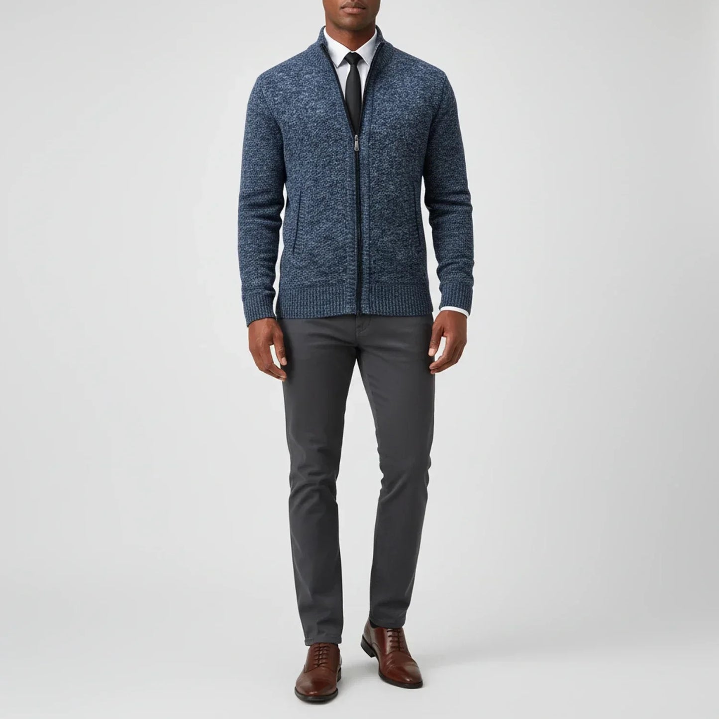 Calvren | Men’s Zip-Up Stand Collar Sweater