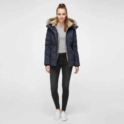 Jessa | Women’s Quilted Faux Fur Hood Puffer Jacket