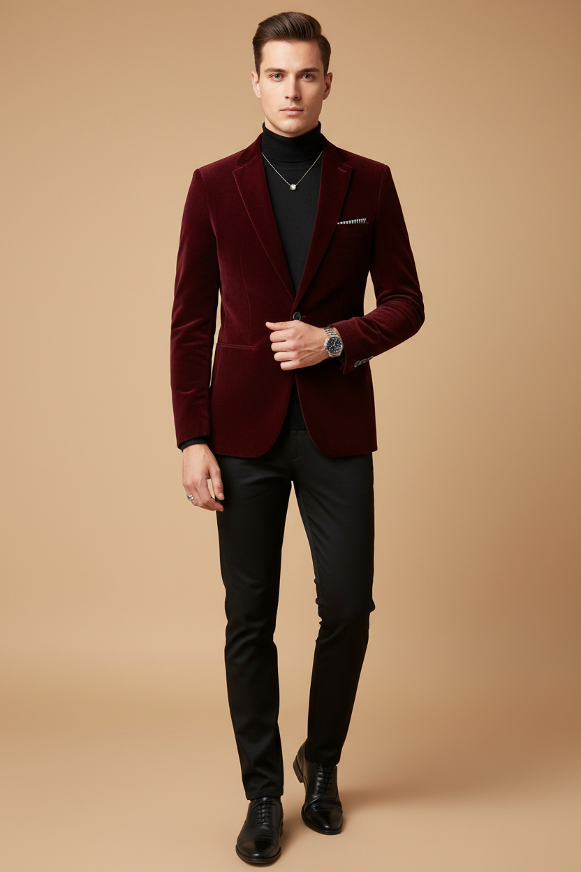 Velmori | Men’s Slim Tailored Velvet Blazer
