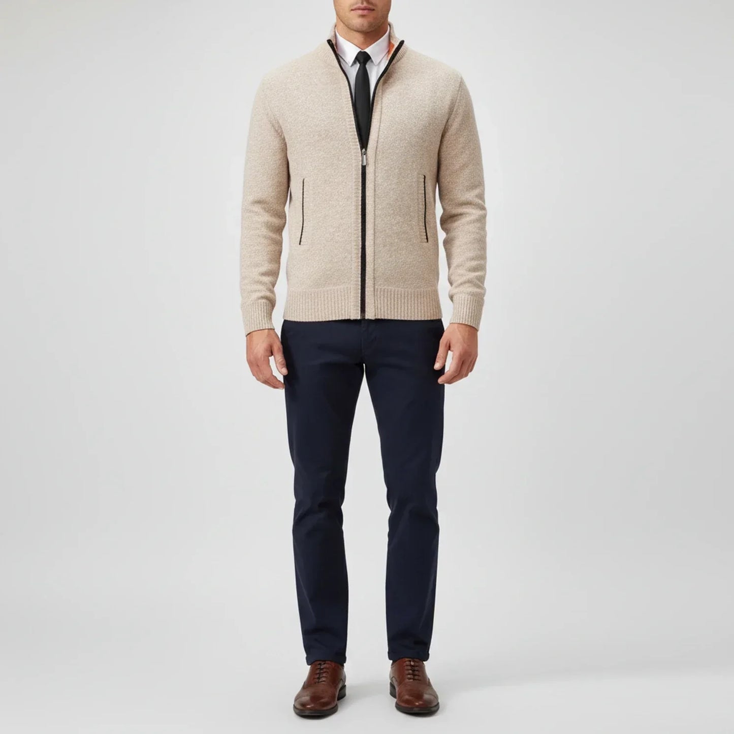 Calvren | Men’s Zip-Up Stand Collar Sweater